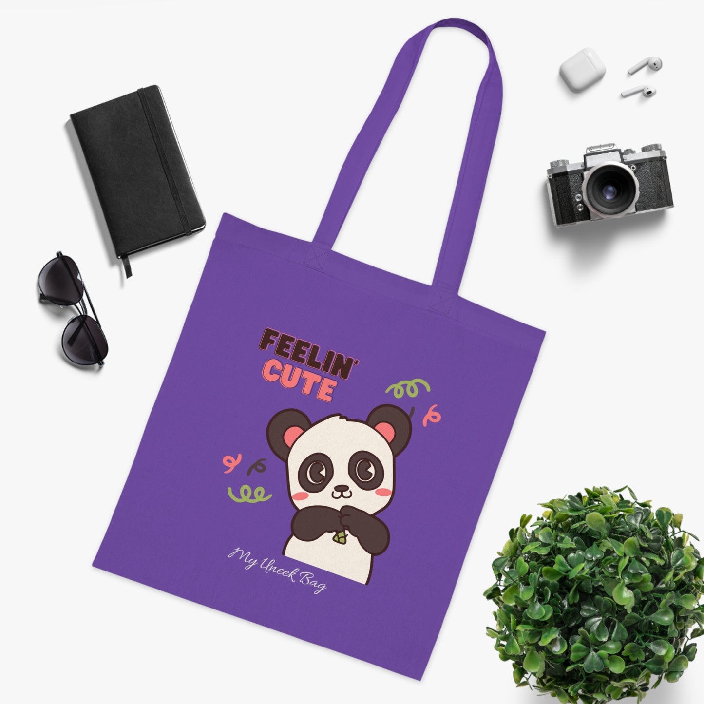 Feelin' Cute Panda Cotton Tote Bag