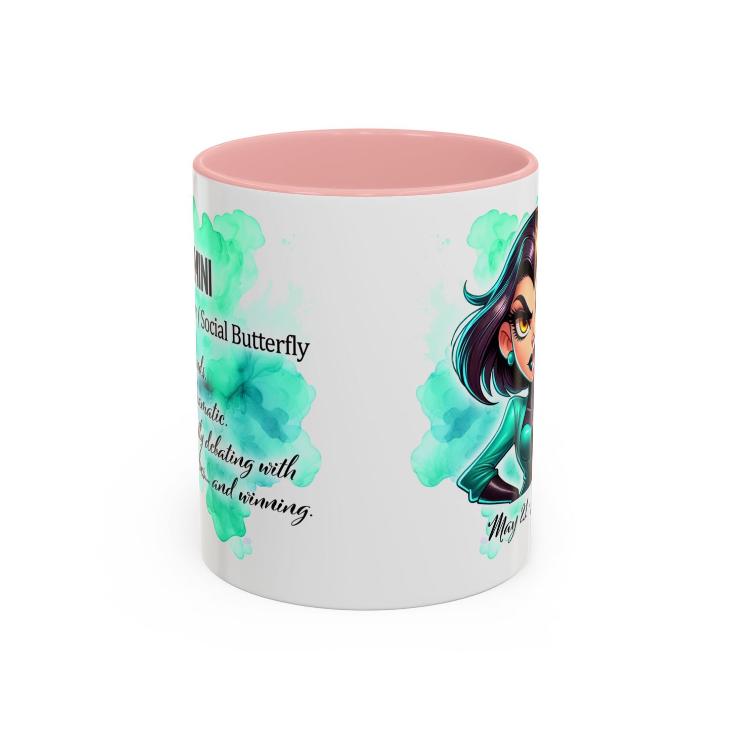 Gemini Zodiac Coffee Mug – May 21–June 20 Astrological Twin Design (Accent 11/15oz)