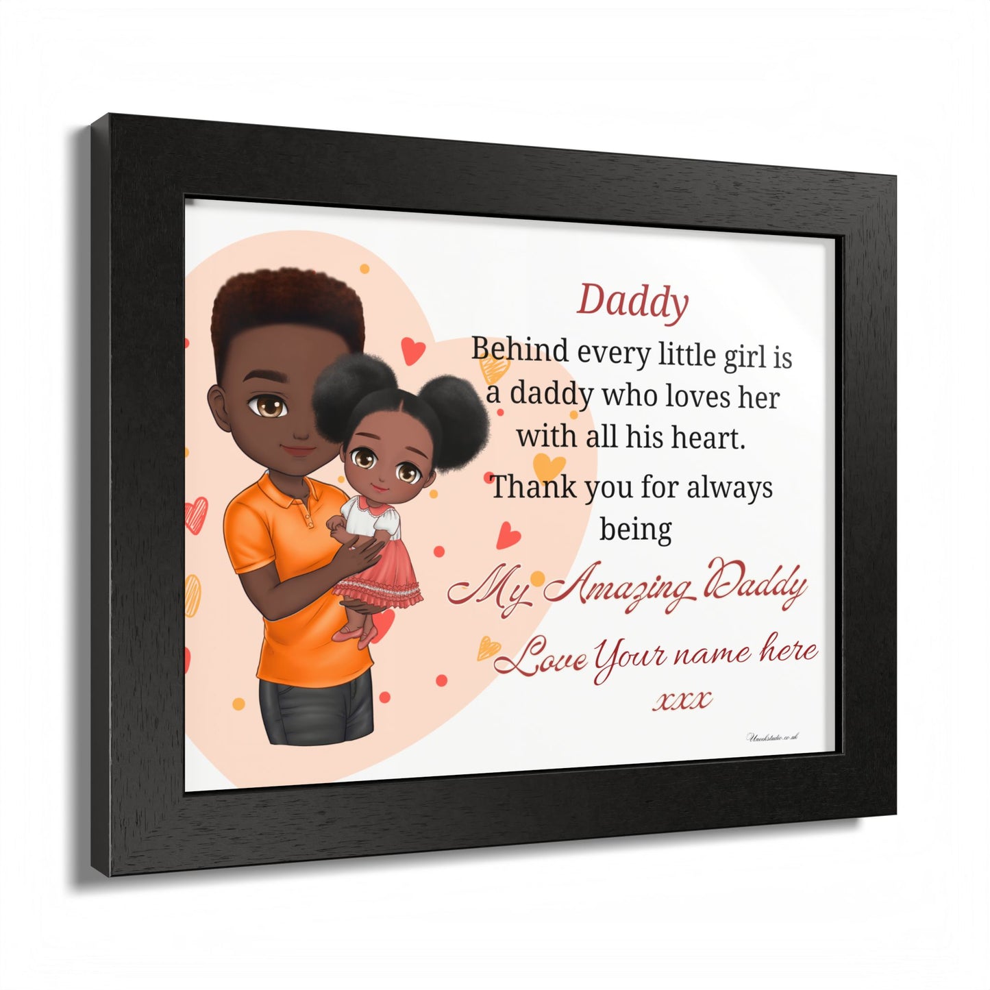 Daddy & Daughter Framed Poster – Personalized 'My Amazing Daddy' Keepsake