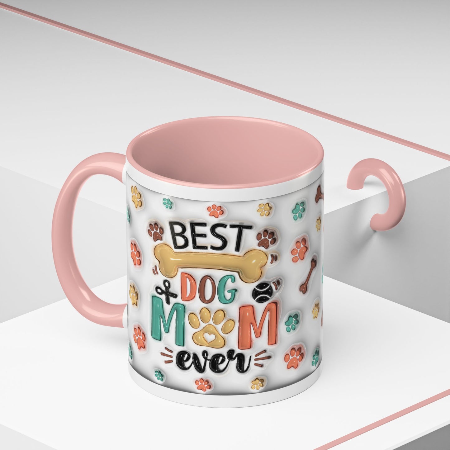 Personalized Puppy Photo Coffee Mug — Cute Paw Print Accent Mug (Custom Name)