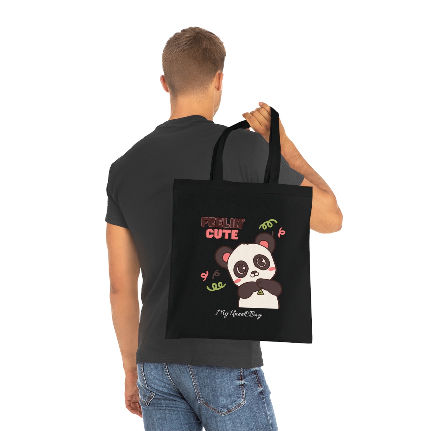 Feelin' Cute Panda Cotton Tote Bag