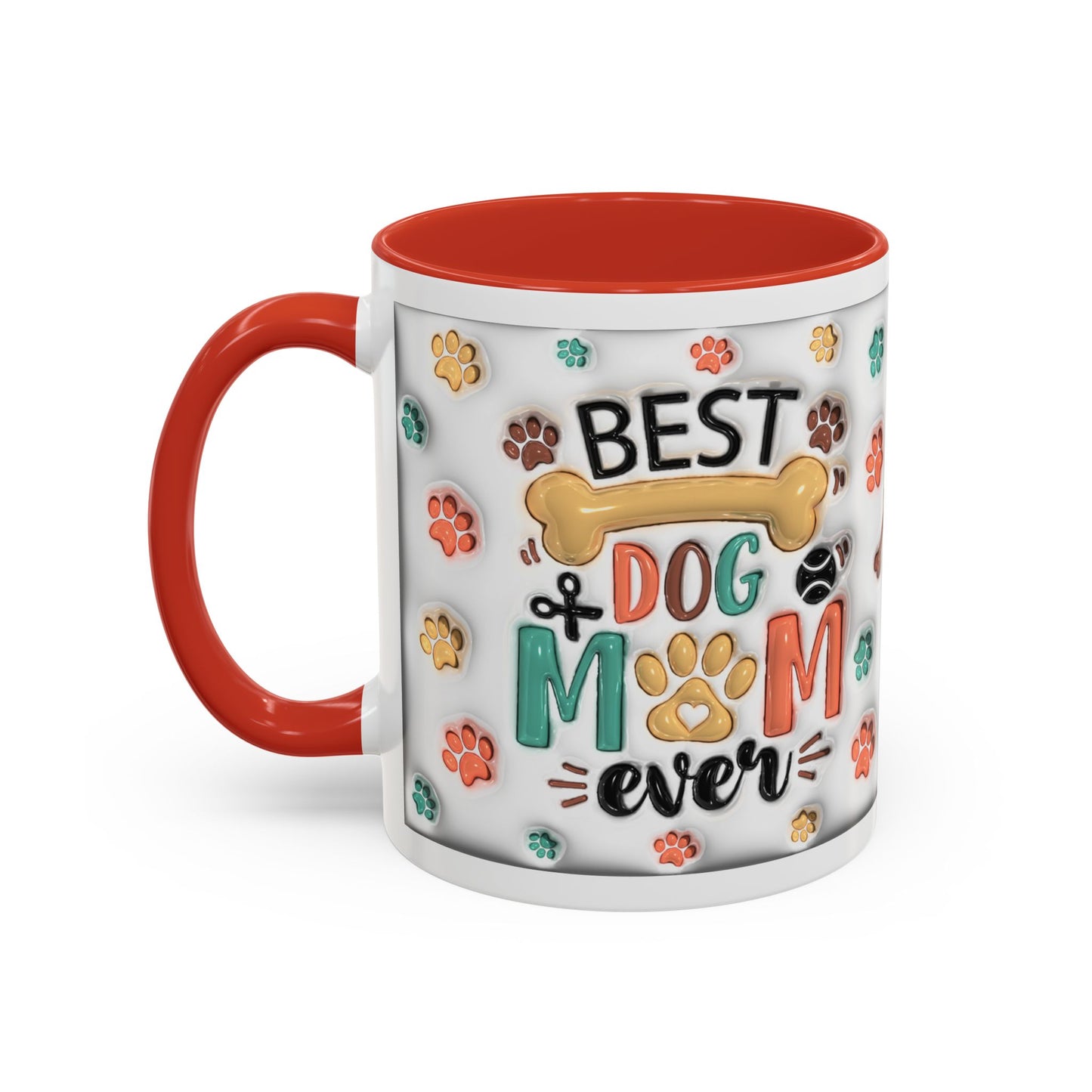 Personalized Puppy Photo Coffee Mug — Cute Paw Print Accent Mug (Custom Name)