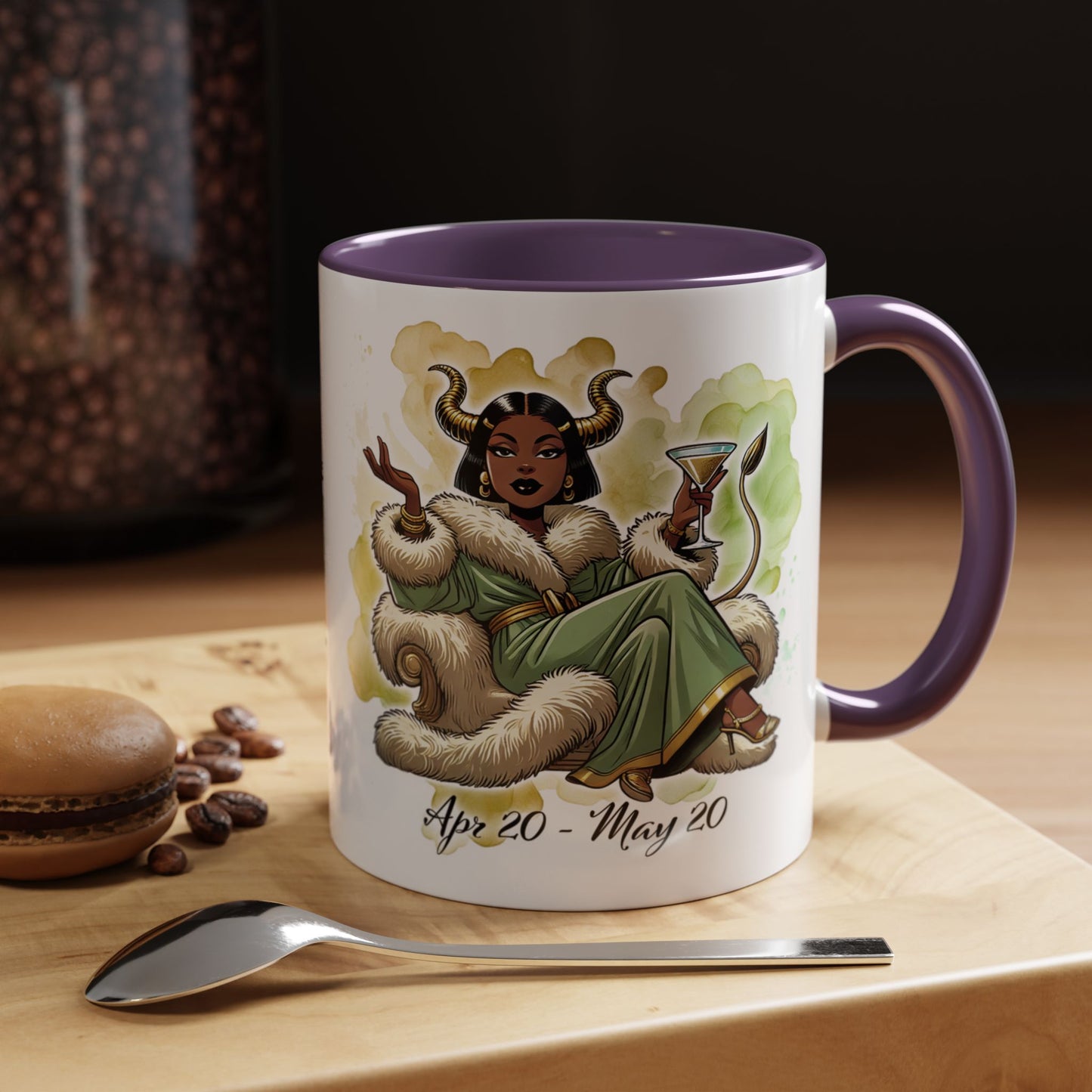 Taurus Coffee Mug — Zodiac Horoscope Mug with 'Apr 20 - May 20' Illustration