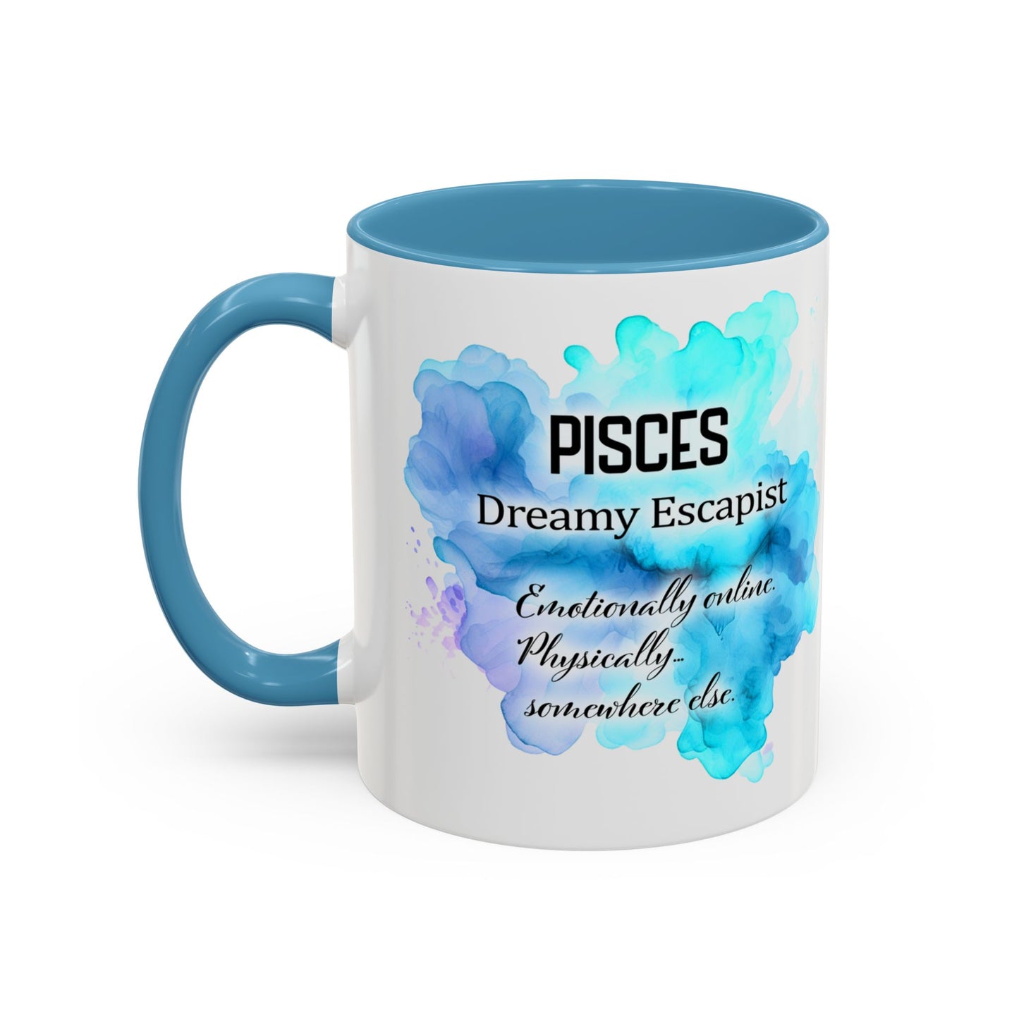 Pisces Zodiac Coffee Mug — Watercolor Mermaid Horoscope Accent Mug (Feb 19–Mar 20)
