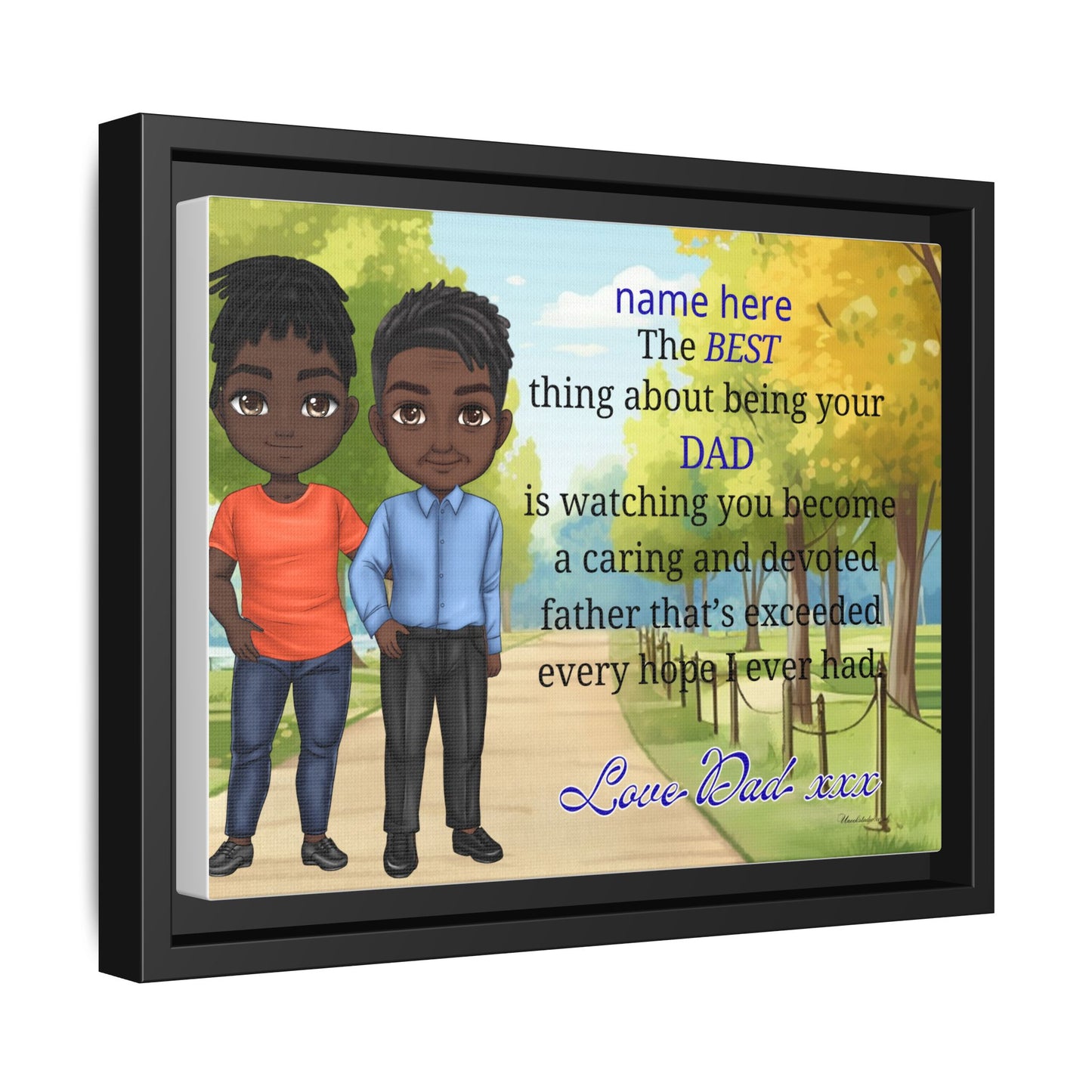 Framed Canvas Print — Personalized 'The Best Thing About Being Your Dad' Father's Day Art