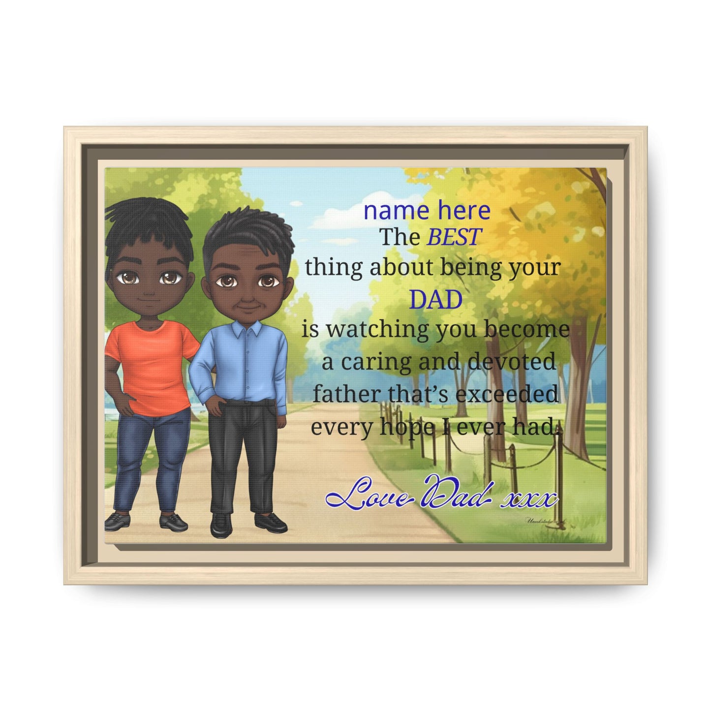 Framed Canvas Print — Personalized 'The Best Thing About Being Your Dad' Father's Day Art