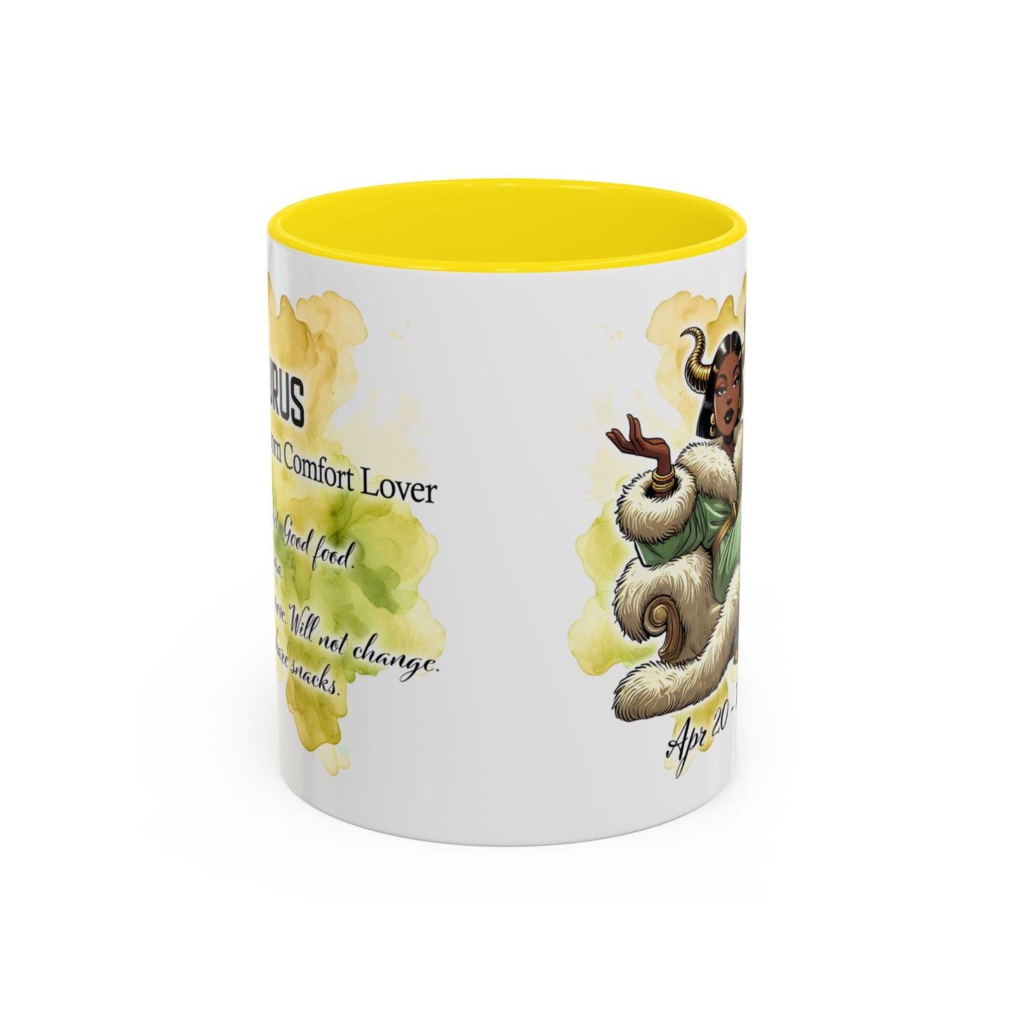 Taurus Coffee Mug — Zodiac Horoscope Mug with 'Apr 20 - May 20' Illustration