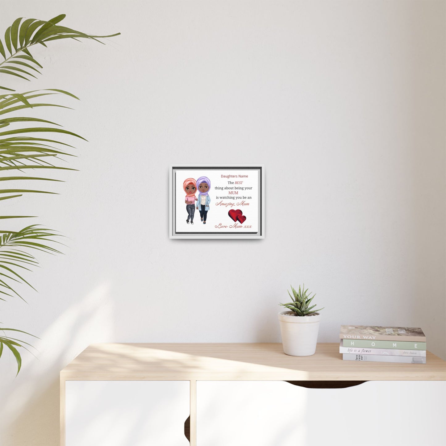 Personalised Muslim Mum Framed Canvas — 'The Best Thing About Being Your Mum' Gift