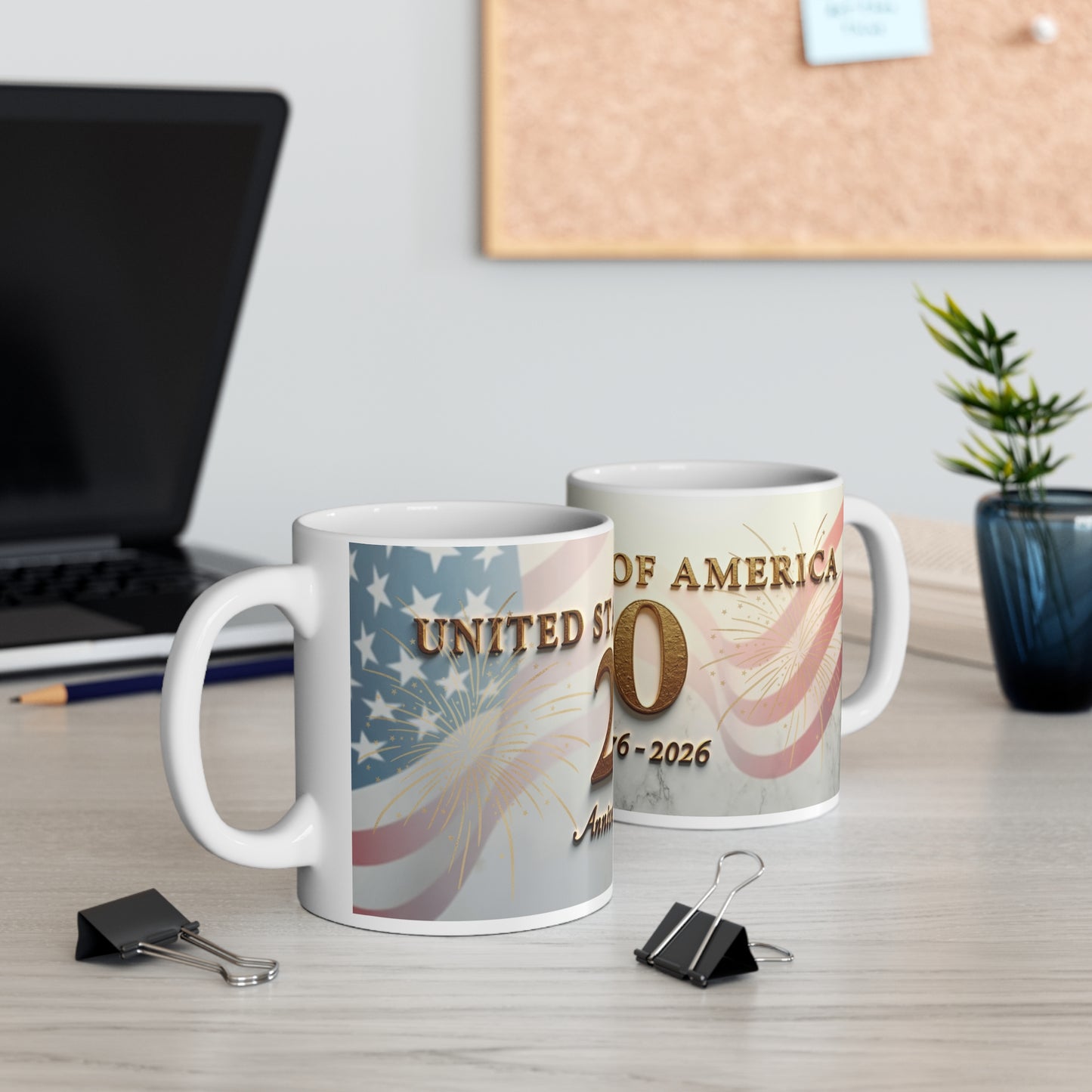 250th Anniversary United States Flag Mug — Commemorative 1776–2026 Coffee Cup