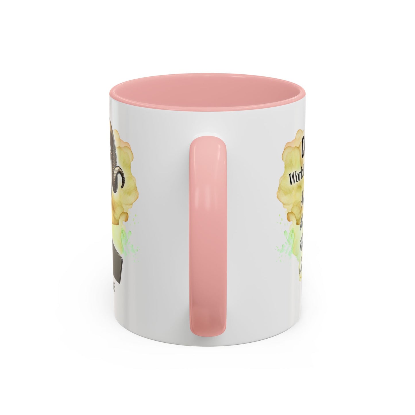 Aries Zodiac Coffee Mug — 'Dec 22 - Jan 19' Ram Girl Accent Mug