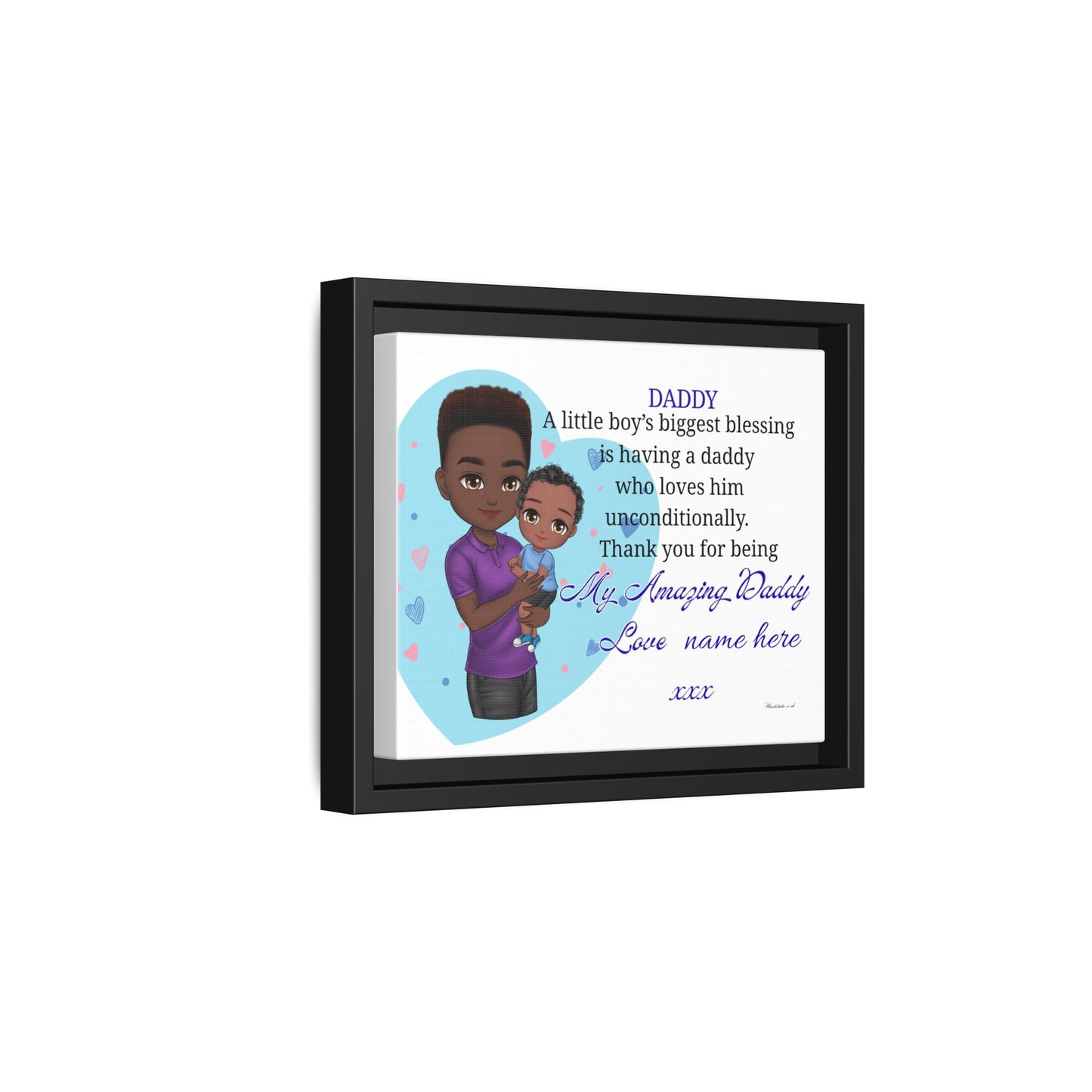 Framed Canvas Print — "Daddy: A little boy’s biggest blessing" Personalized Father’s Day Gift