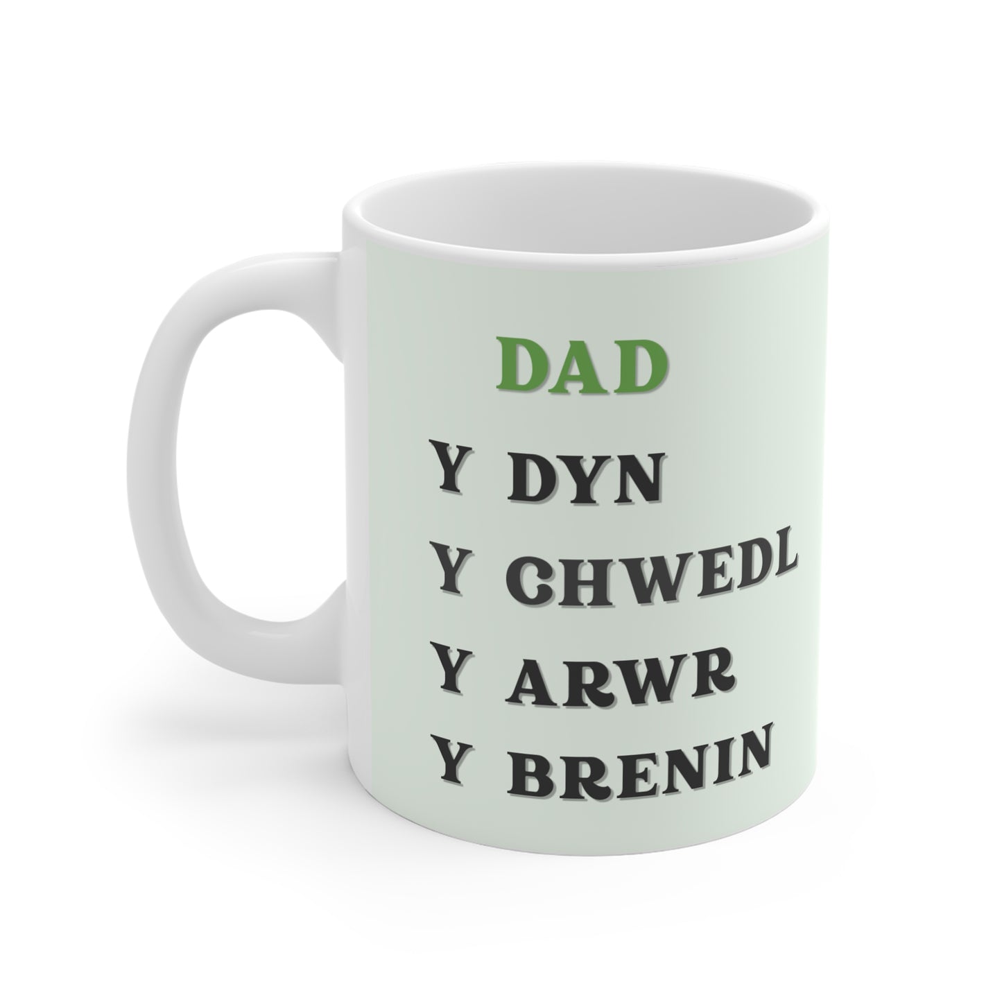 Welsh Dad Mug – 'Dad' with Welsh Lion Design (11oz Gift)