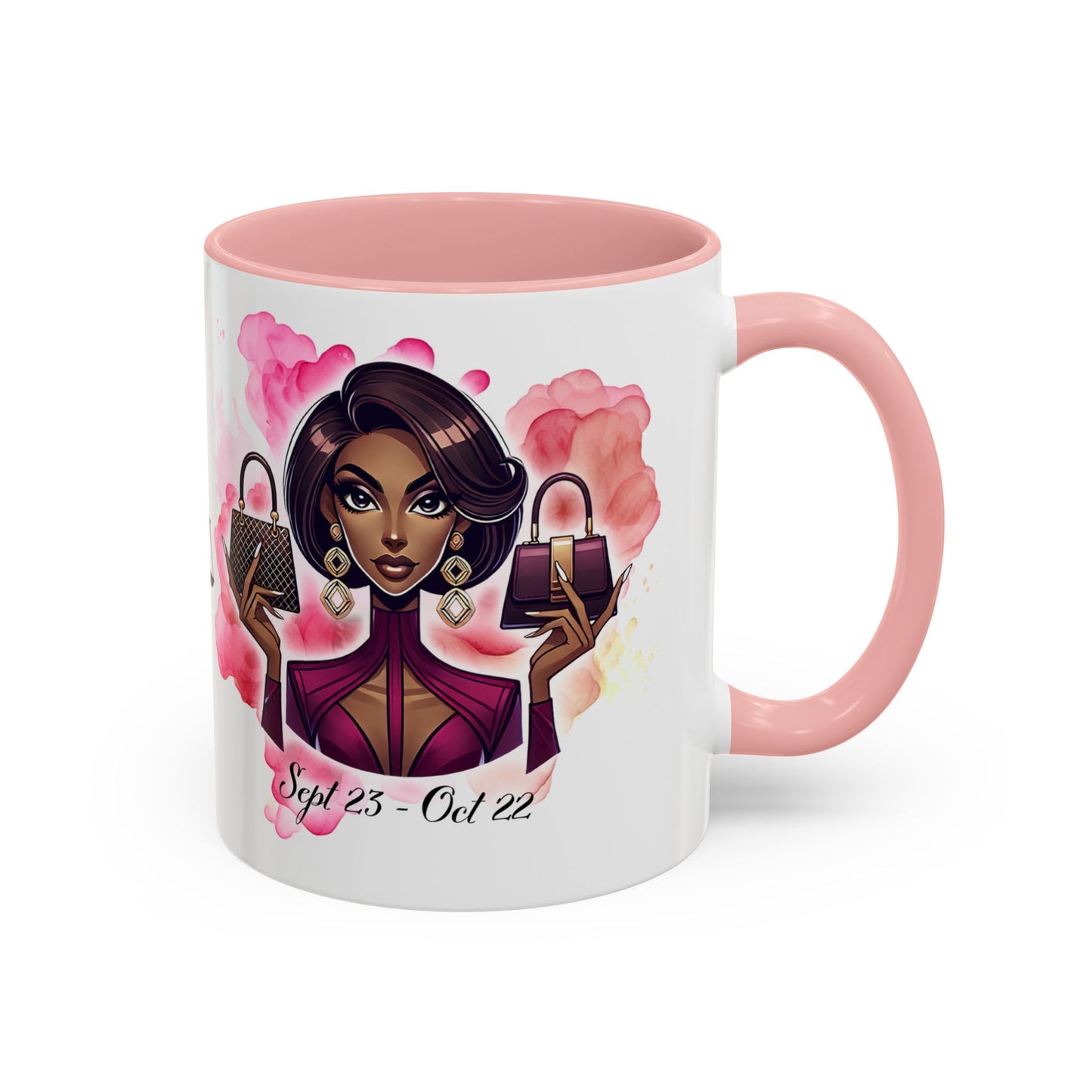 Libra Zodiac Coffee Mug — Elegant Libra Woman Design (Sept 23–Oct 22)