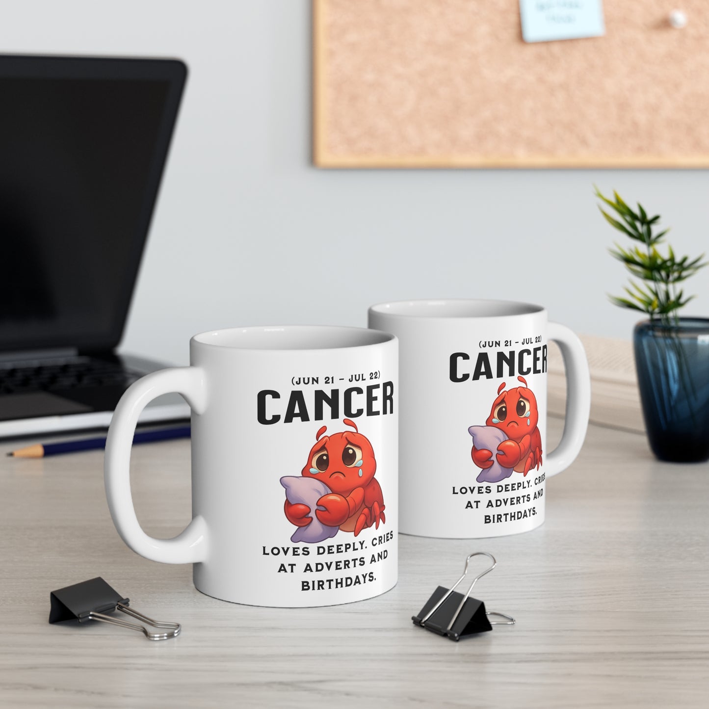Cancer Zodiac Mug — Cute Crying Crab Astrology Coffee Cup (Jun 21–Jul 22)