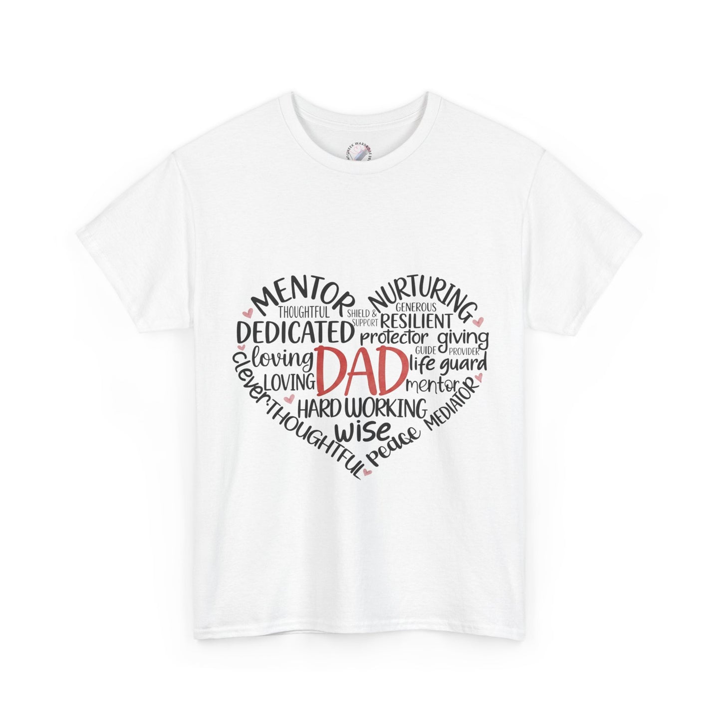 Dad Word Cloud Heart T-Shirt — Father’s Day Gift, Loving & Dedicated Dad Tee