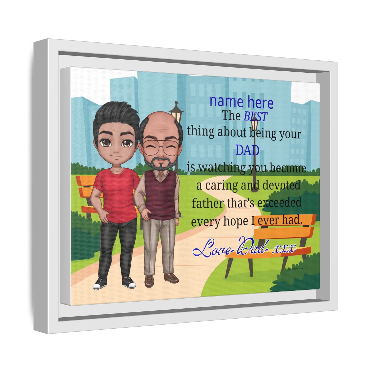 Personalized Father & Son Canvas Print — “The Best Thing About Being Your Dad” Framed Art