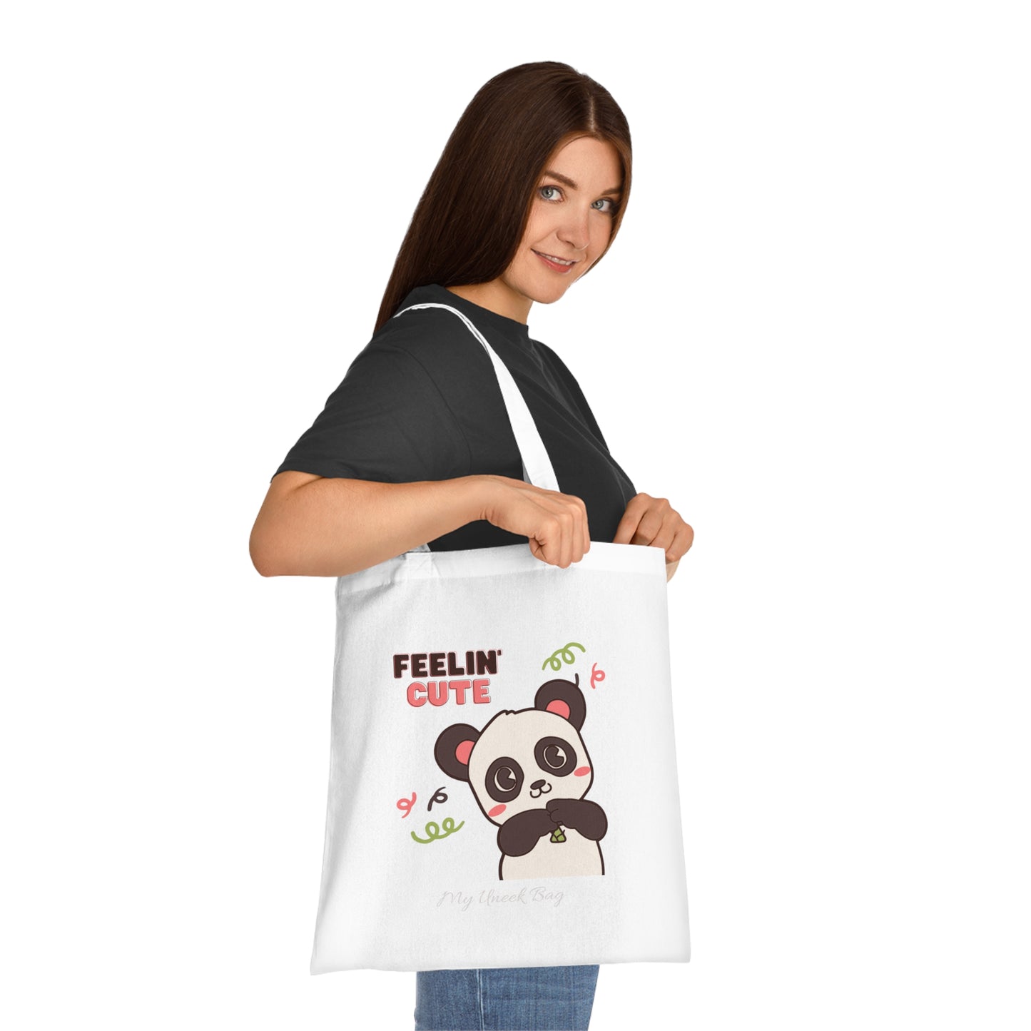 Feelin' Cute Panda Cotton Tote Bag