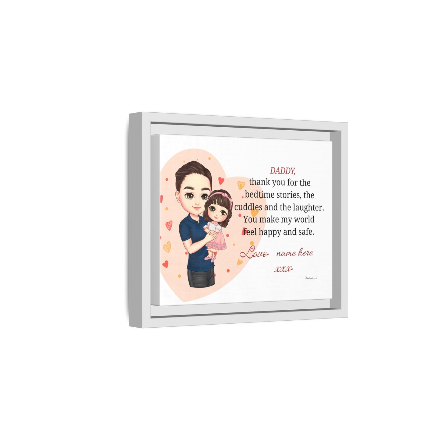 Framed Matte Canvas — "Daddy, thank you for the bedtime stories" Personalized Father’s Day Gift