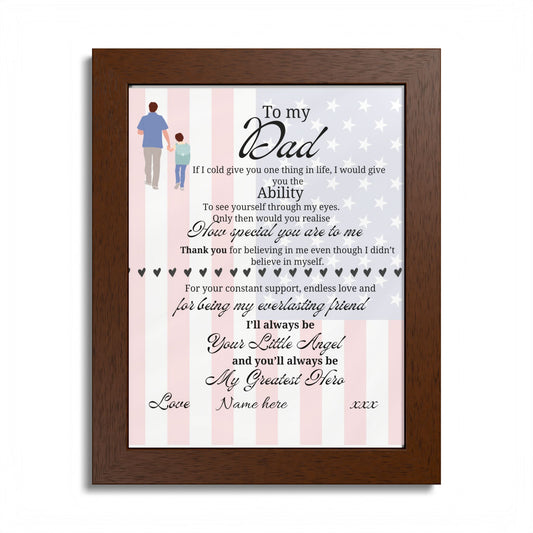 Framed Poster - "To My Dad" Heartfelt Memorial Poem (Custom Name)