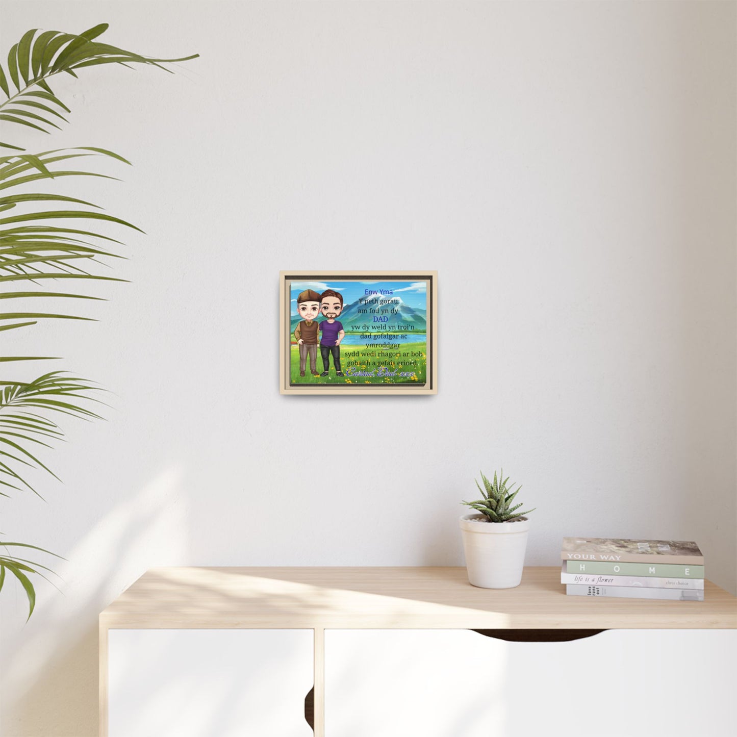 Personalised Welsh Father to Son Canvas | Gift for Son From Dad | Proud Father Welsh Wall Art