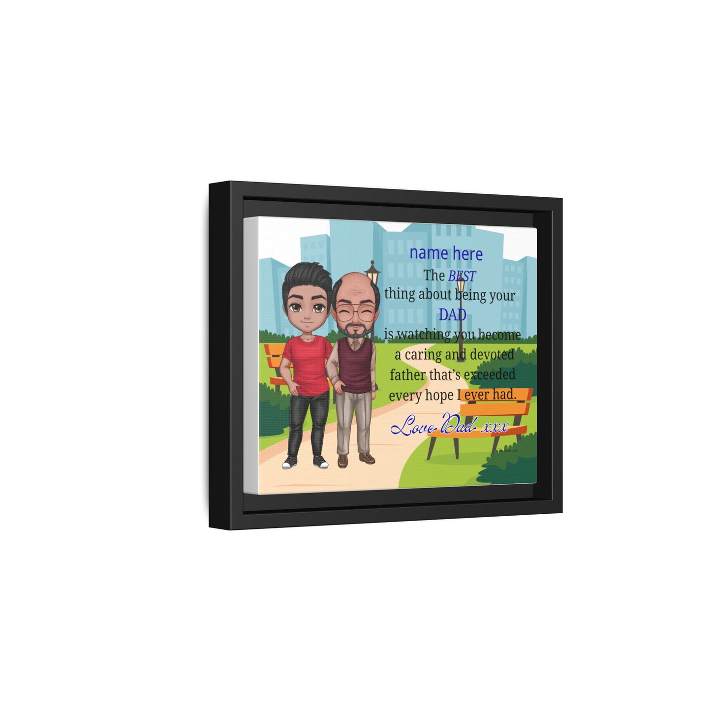 Personalized Father & Son Canvas Print — “The Best Thing About Being Your Dad” Framed Art