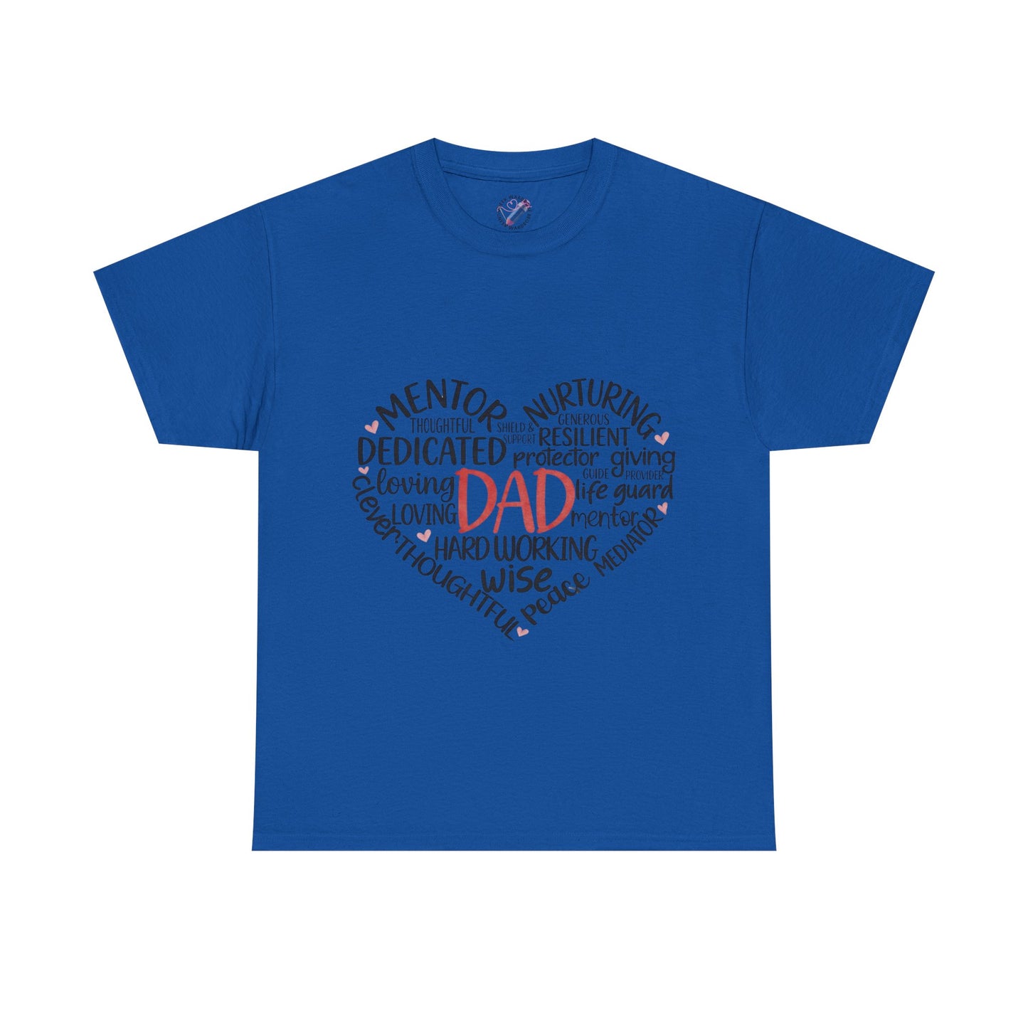 Dad Word Cloud Heart T-Shirt — Father’s Day Gift, Loving & Dedicated Dad Tee
