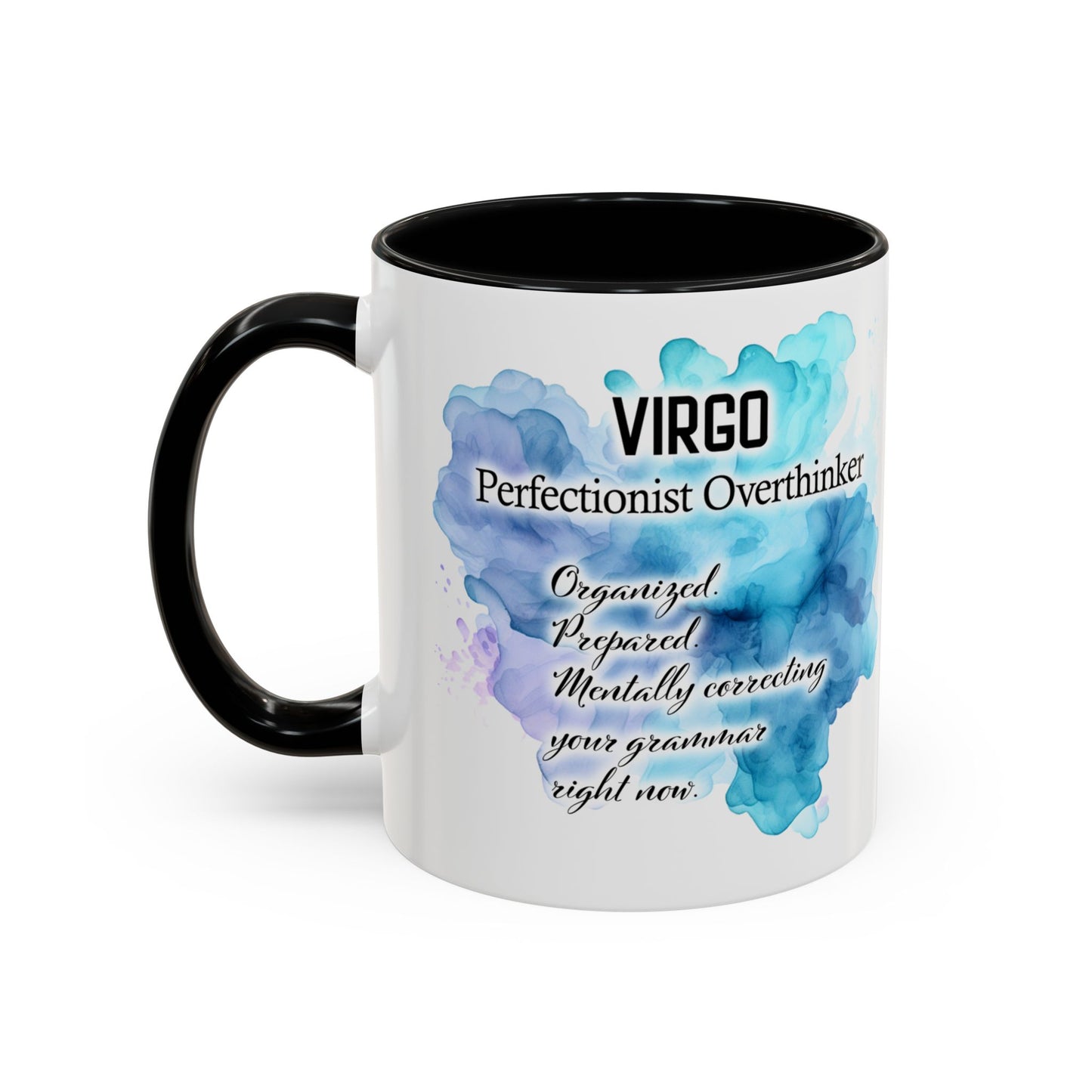 Virgo Zodiac Coffee Mug — "Analytical Overthinker" Accent Mug (Aug 23–Sept 22)