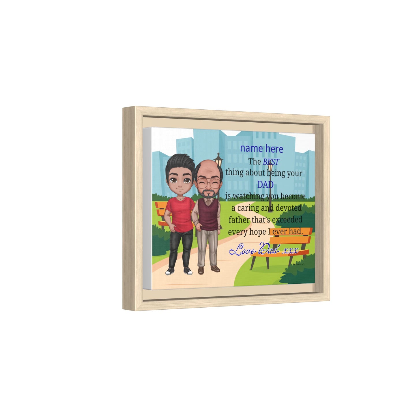 Personalized Father & Son Canvas Print — “The Best Thing About Being Your Dad” Framed Art
