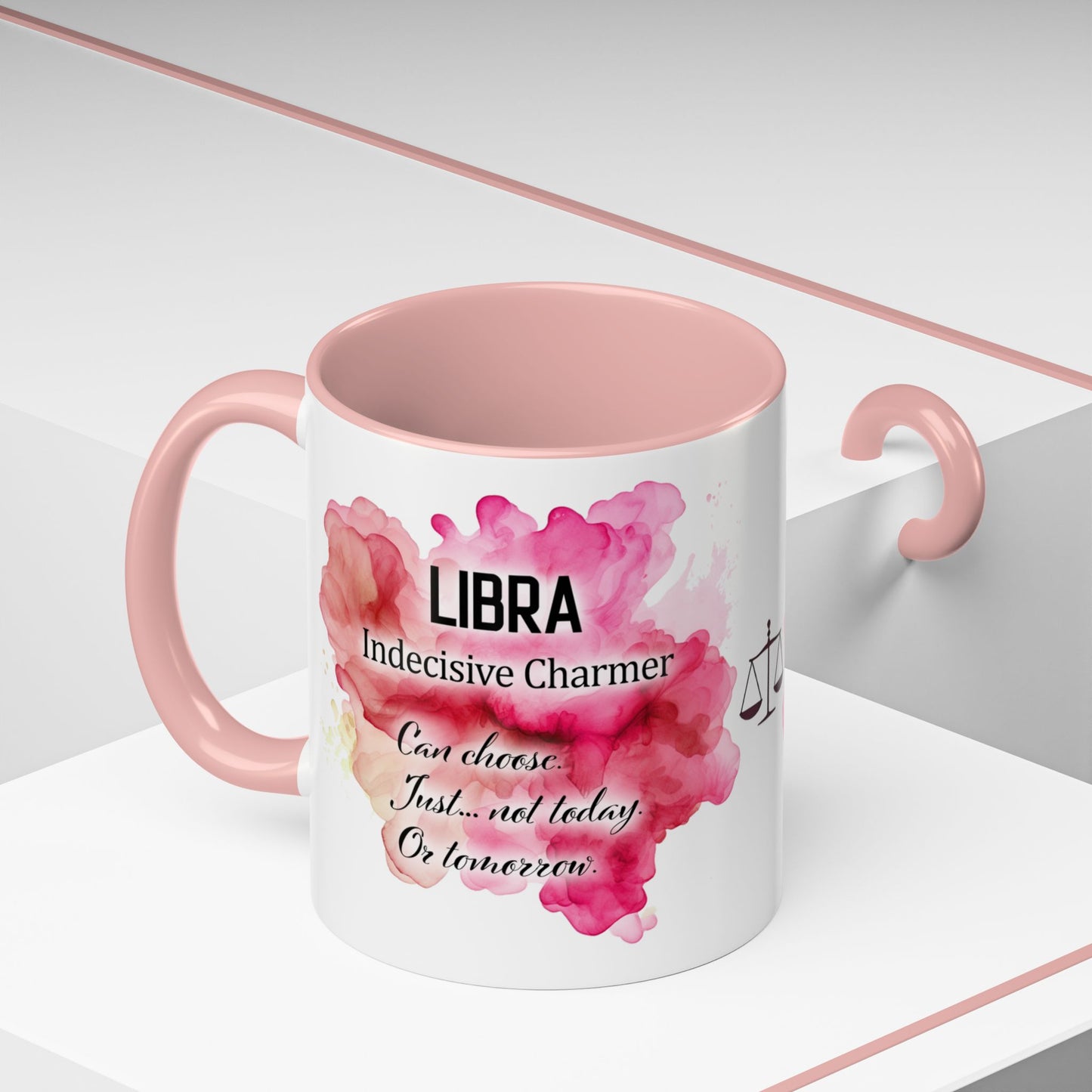 Libra Zodiac Coffee Mug — Elegant Libra Woman Design (Sept 23–Oct 22)