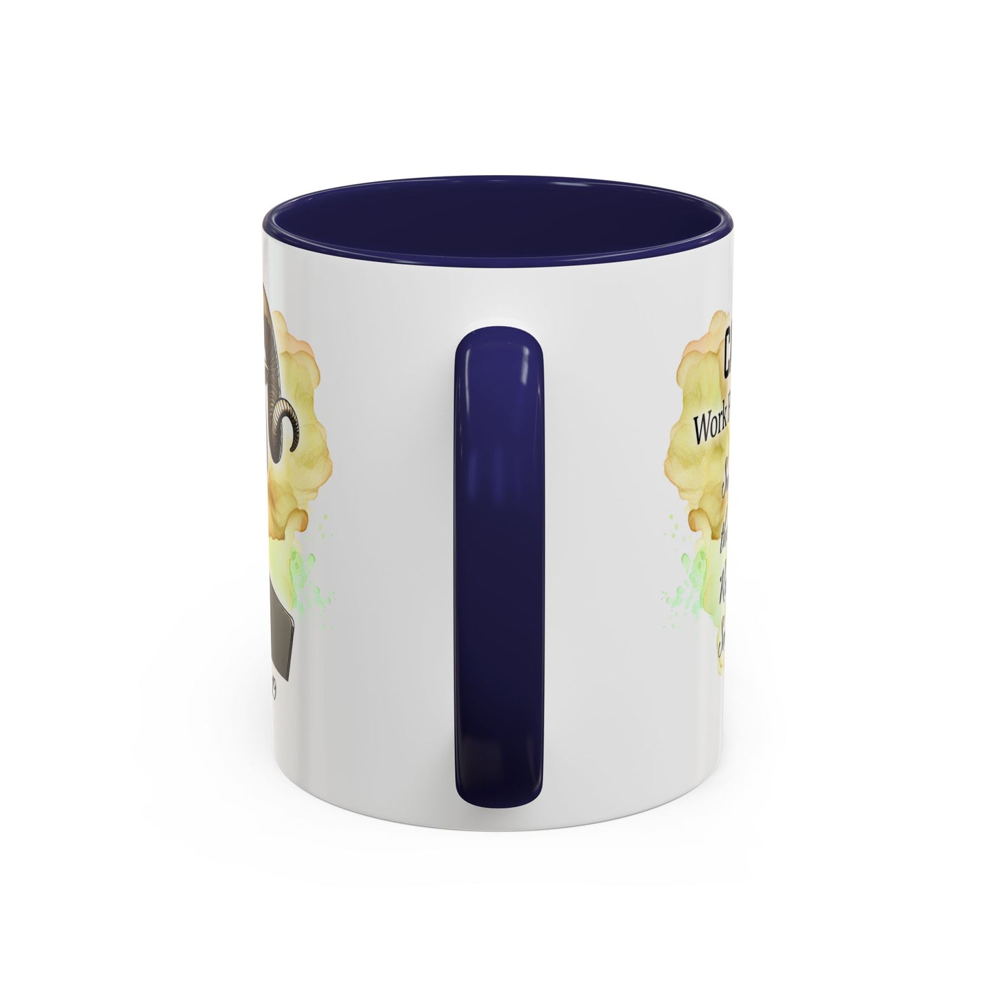 Aries Zodiac Coffee Mug — 'Dec 22 - Jan 19' Ram Girl Accent Mug