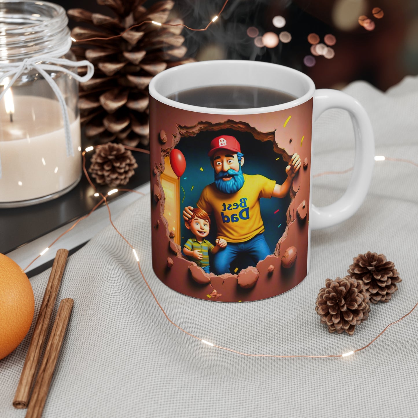 Best Dad Mug — Father and Child Celebration Coffee Cup (Father's Day Gift)
