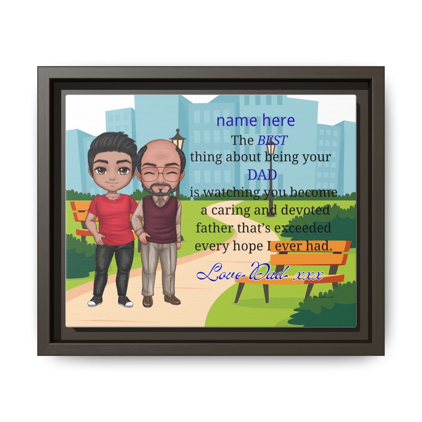 Personalized Father & Son Canvas Print — “The Best Thing About Being Your Dad” Framed Art