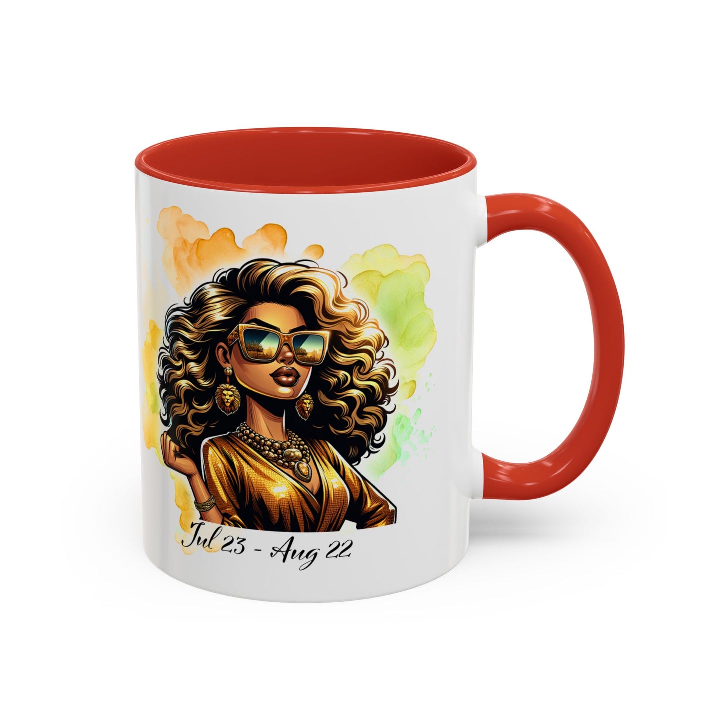Leo Zodiac Coffee Mug — "I Am the Sun" Afro Woman Design (July 23–Aug 22)