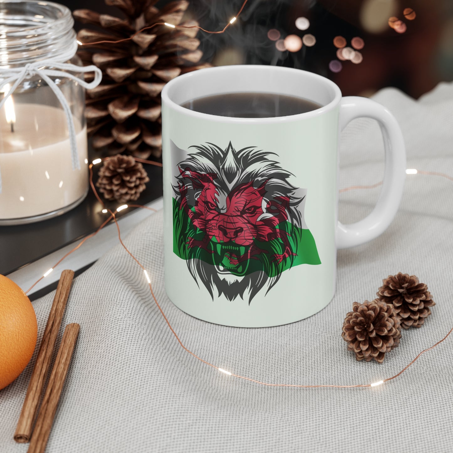 Welsh Family Names Mug — 'Dy enw di, y dyn, y chwedl, y arwr, y brenin' Ceramic Coffee Cup