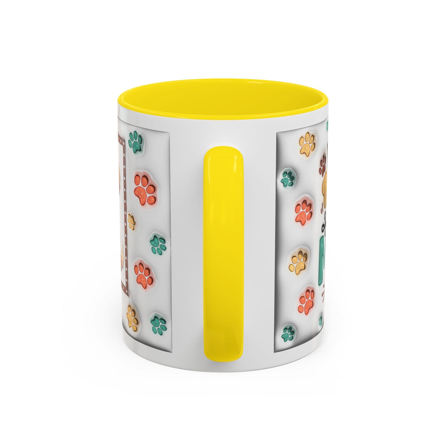 Personalized Puppy Photo Coffee Mug — Cute Paw Print Accent Mug (Custom Name)