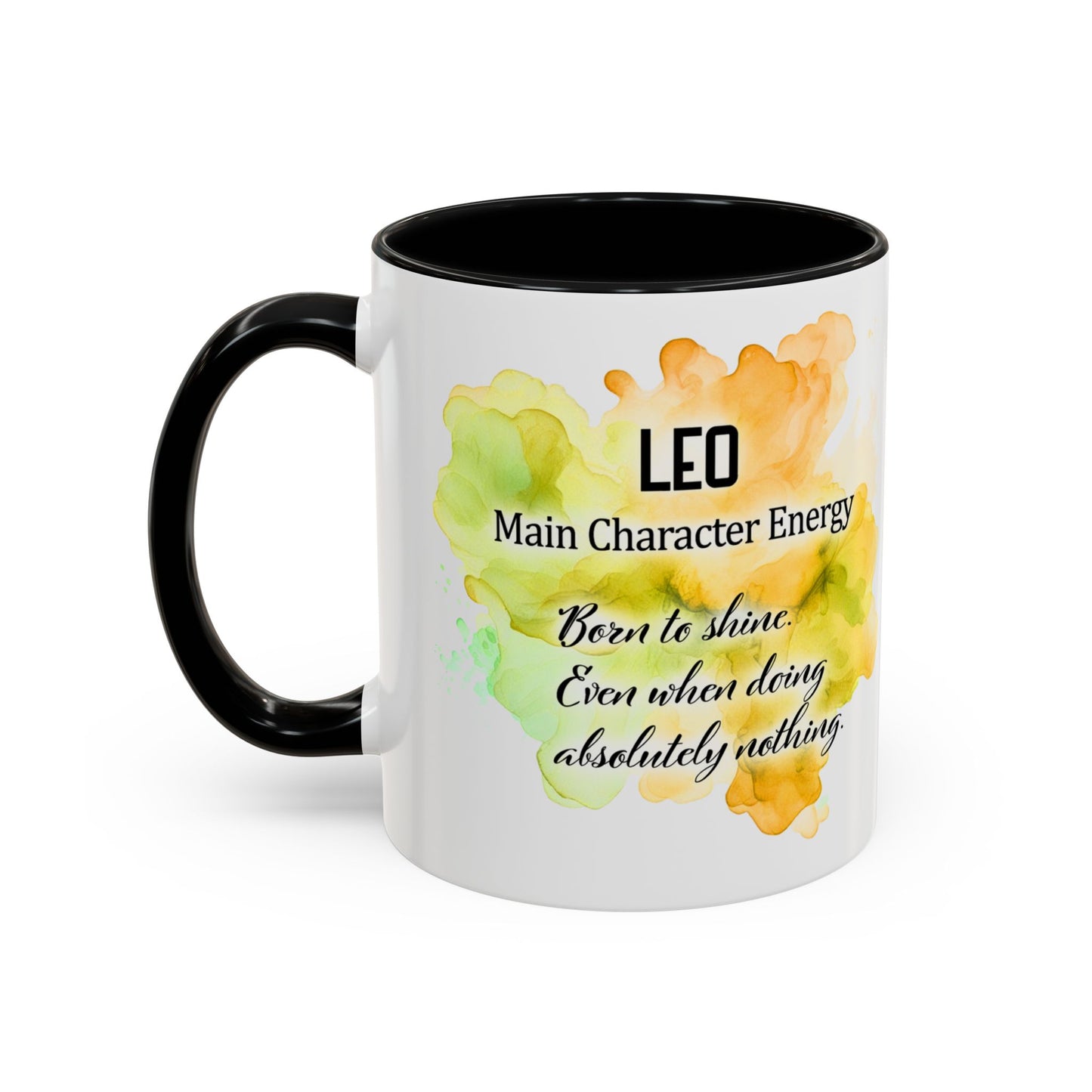 Leo Zodiac Coffee Mug — "I Am the Sun" Afro Woman Design (July 23–Aug 22)