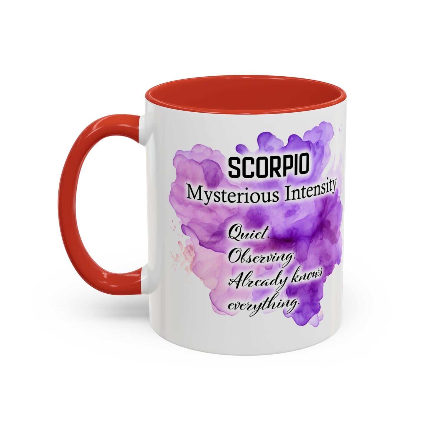 Scorpio Accent Coffee Mug — Zodiac Scorpio Girl Design (Oct 23–Nov 21)