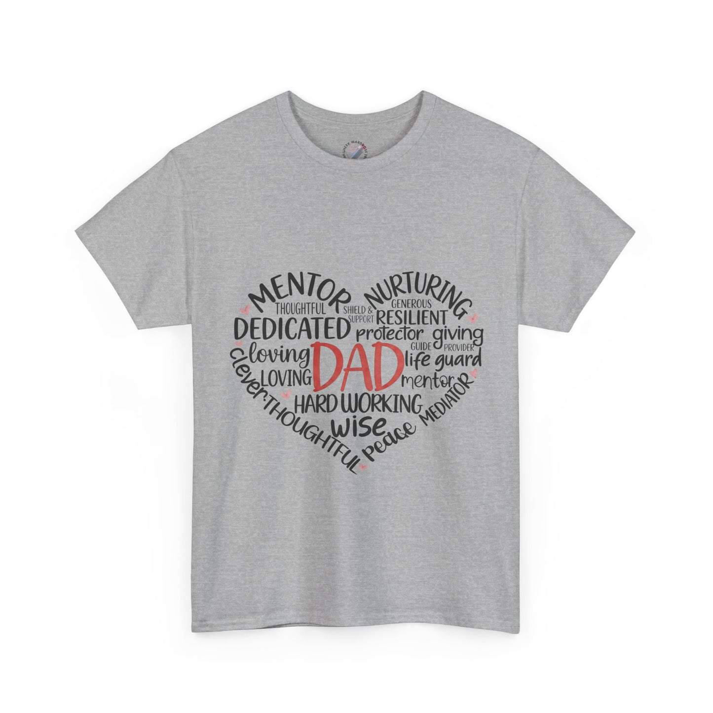 Dad Word Cloud Heart T-Shirt — Father’s Day Gift, Loving & Dedicated Dad Tee