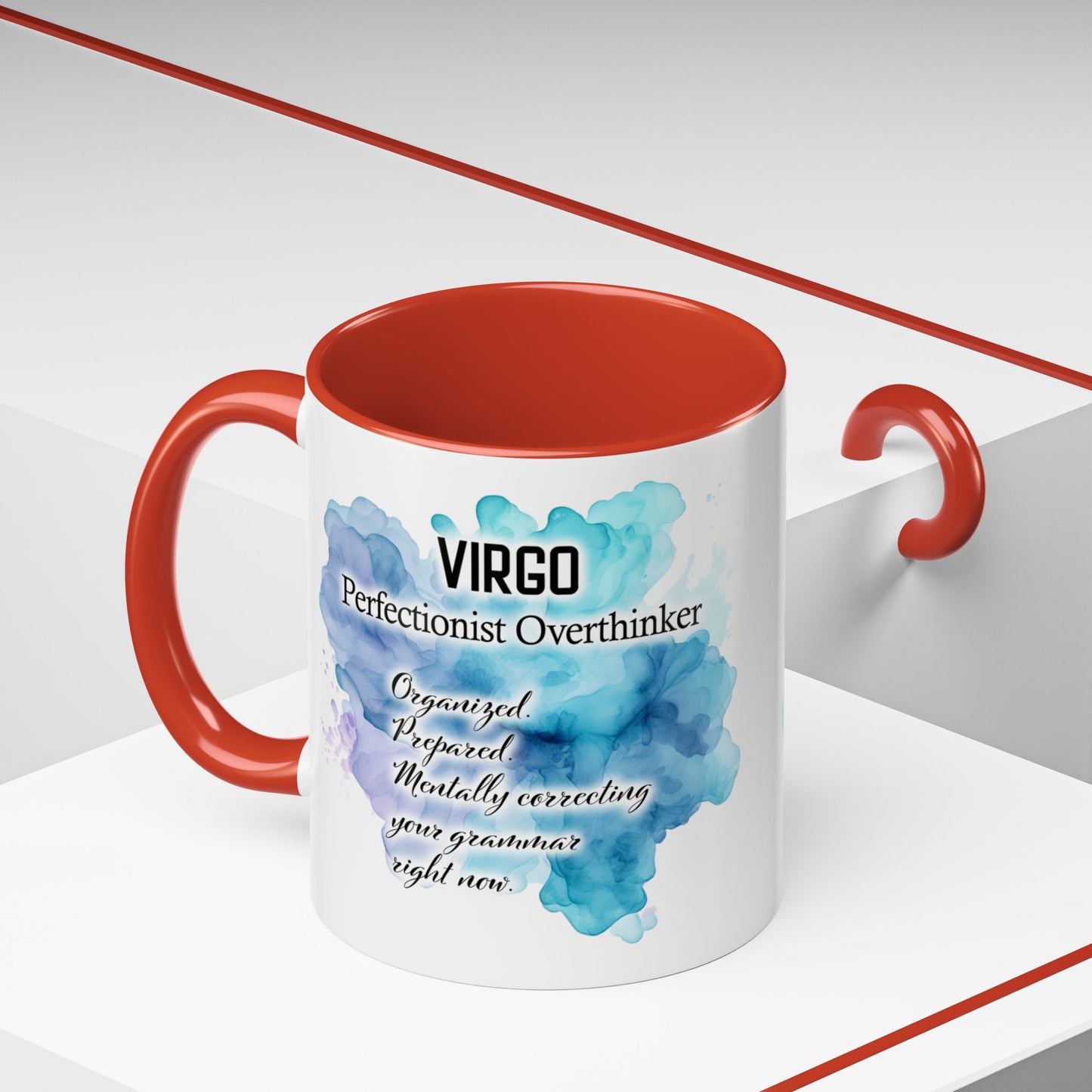 Virgo Zodiac Coffee Mug — "Analytical Overthinker" Accent Mug (Aug 23–Sept 22)
