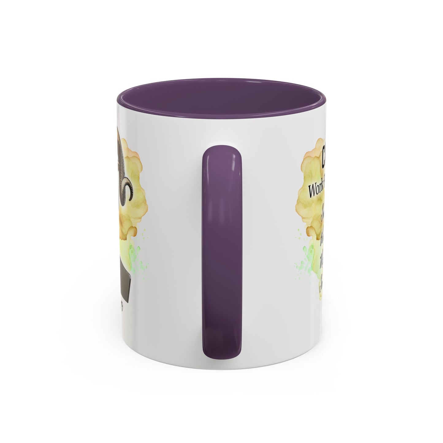 Aries Zodiac Coffee Mug — 'Dec 22 - Jan 19' Ram Girl Accent Mug