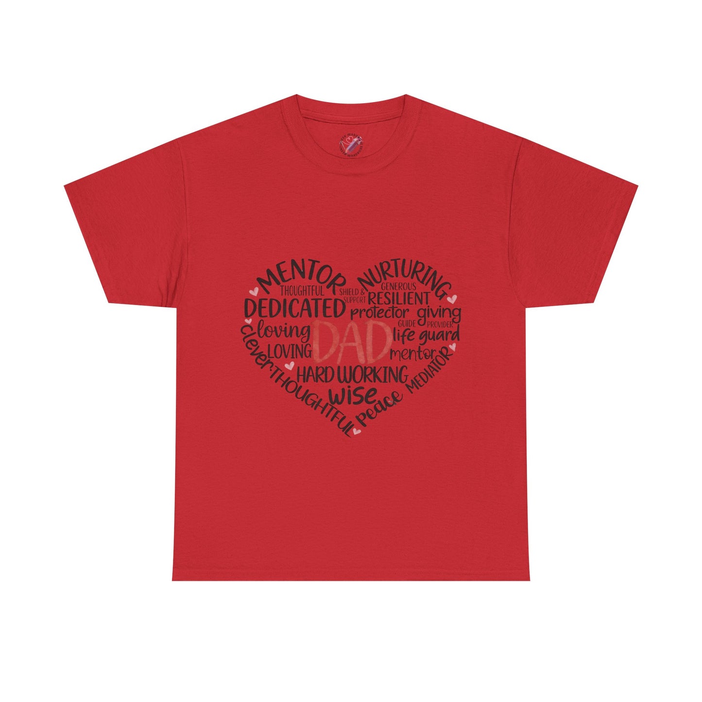 Dad Word Cloud Heart T-Shirt — Father’s Day Gift, Loving & Dedicated Dad Tee