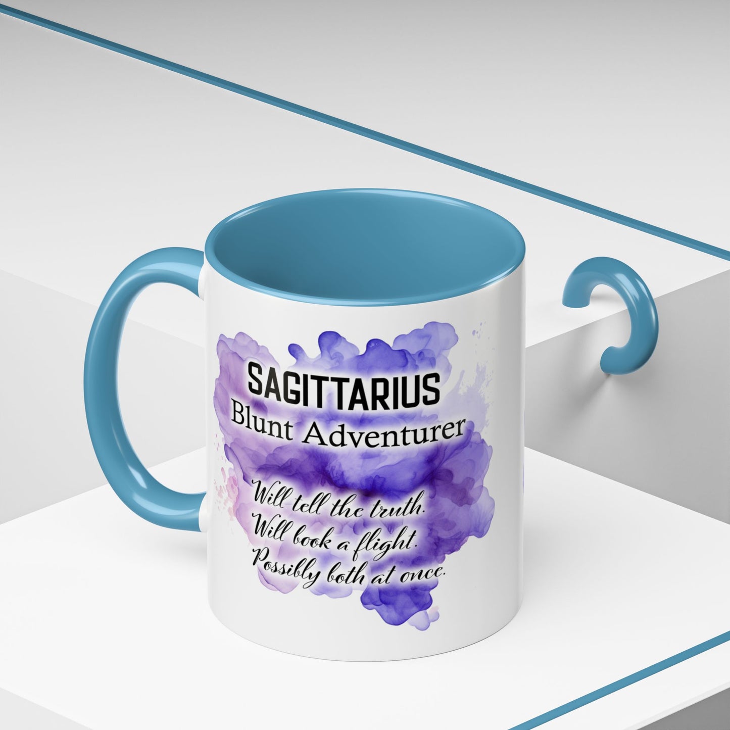 Sagittarius Zodiac Coffee Mug — Archer Girl Illustration, Nov 22–Dec 21