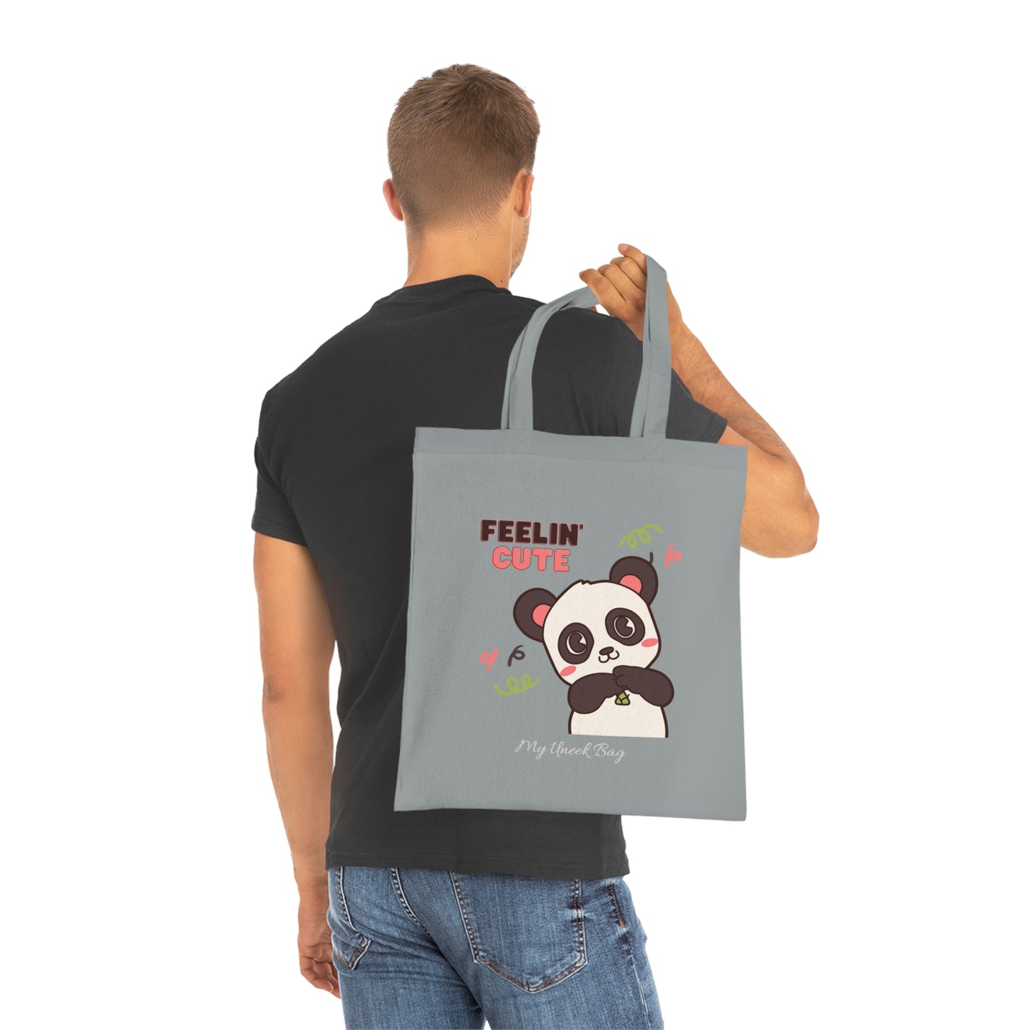Feelin' Cute Panda Cotton Tote Bag