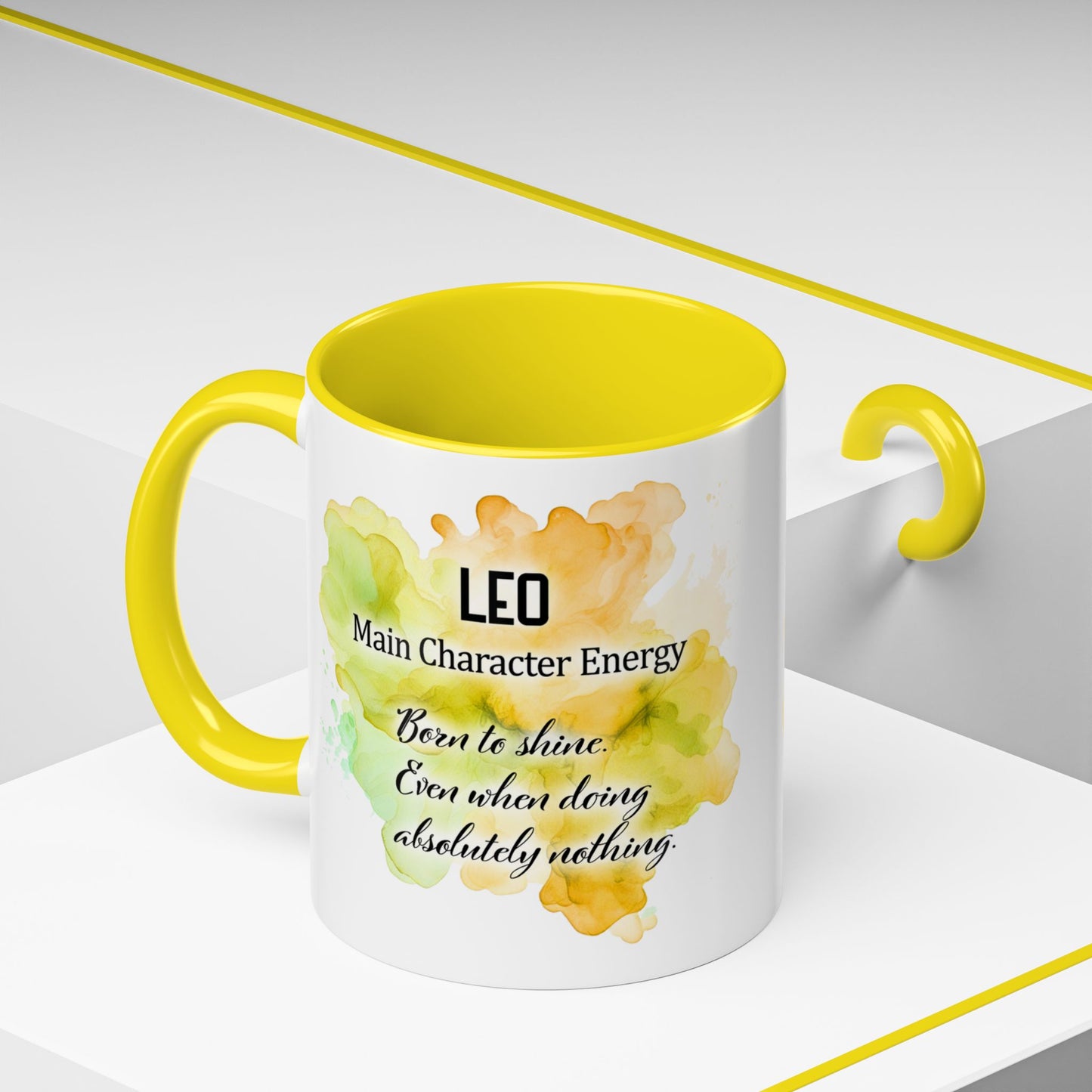 Leo Zodiac Coffee Mug — "I Am the Sun" Afro Woman Design (July 23–Aug 22)