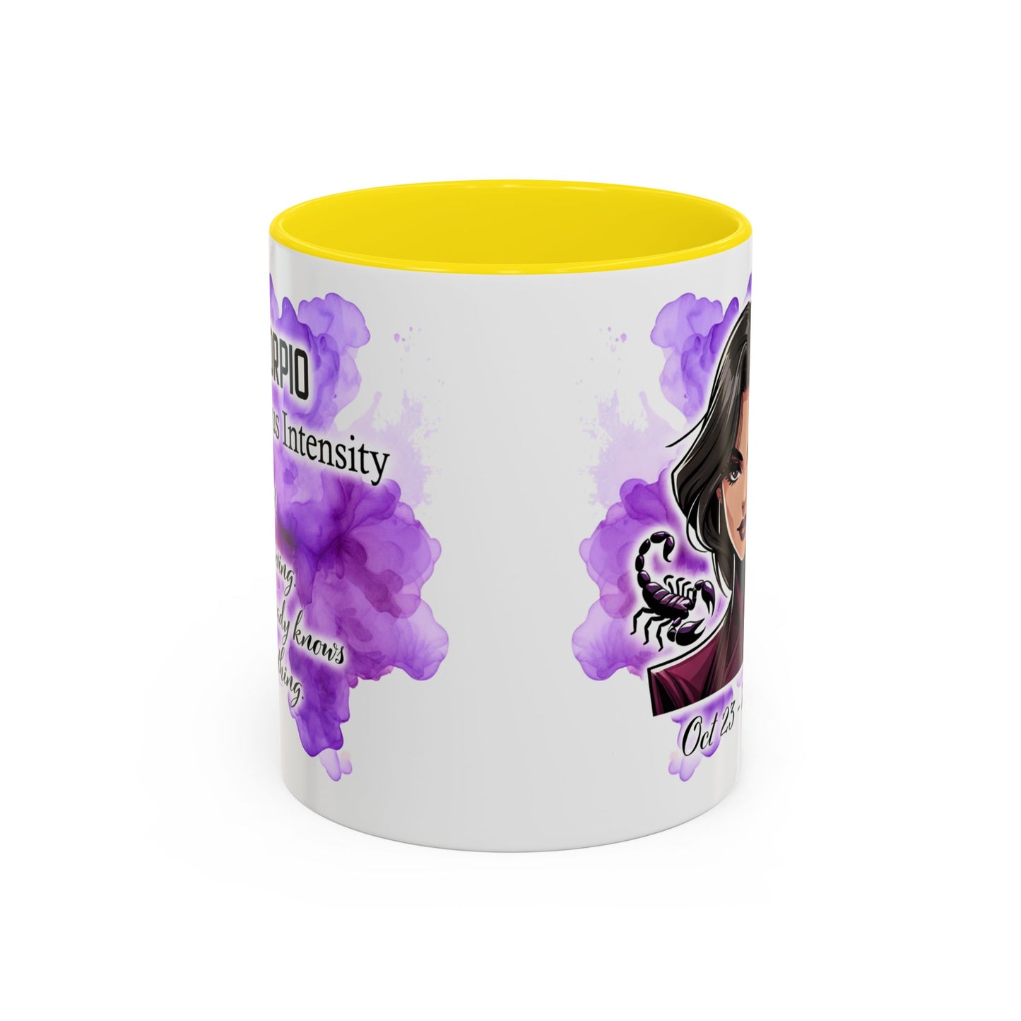 Scorpio Accent Coffee Mug — Zodiac Scorpio Girl Design (Oct 23–Nov 21)