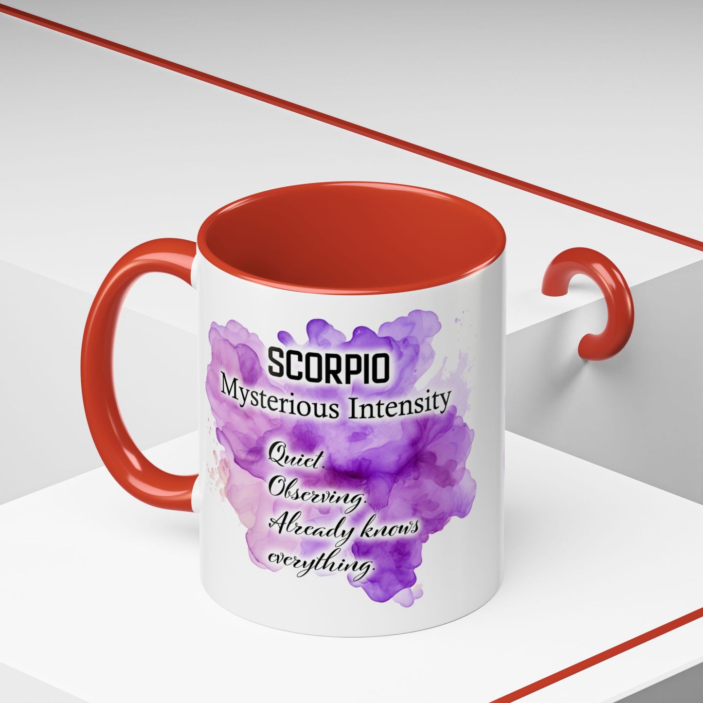 Scorpio Accent Coffee Mug — Zodiac Scorpio Girl Design (Oct 23–Nov 21)