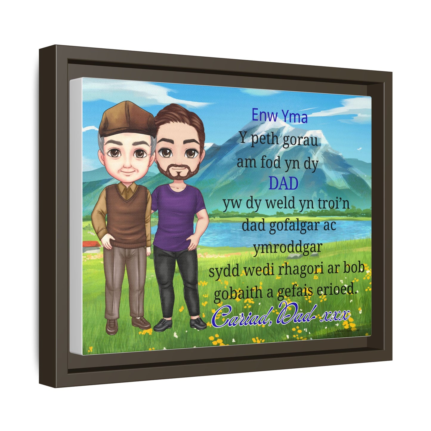 Personalised Welsh Father to Son Canvas | Gift for Son From Dad | Proud Father Welsh Wall Art
