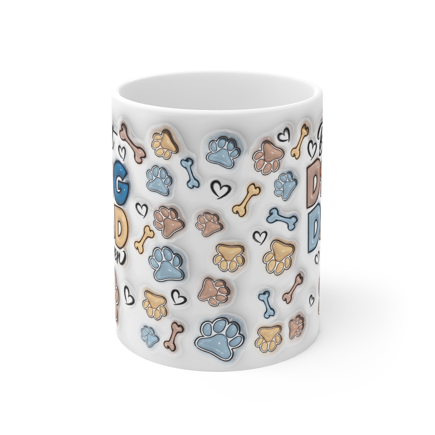 Best Dog Dad Ever Mug — Cute Paw Print Coffee Cup for Dog Lovers