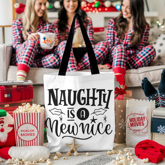 Naughty Is A New Nice Cotton Tote — Funny Holiday Gift Bag