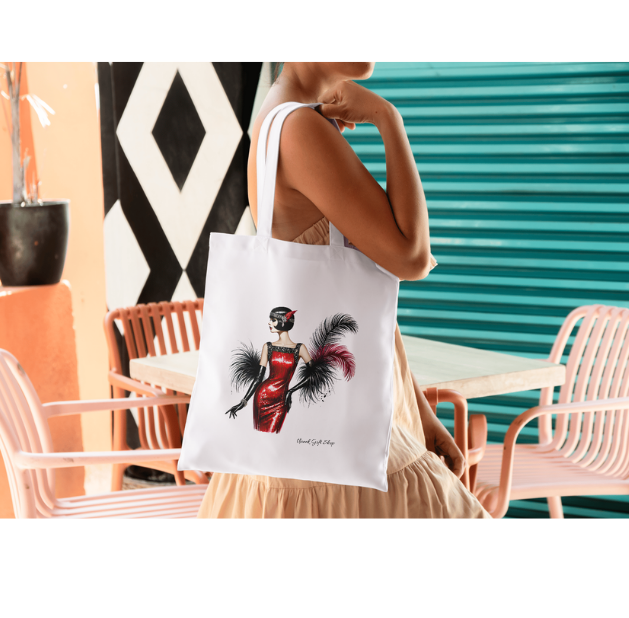 1920s Flapper Girl Tote Bag